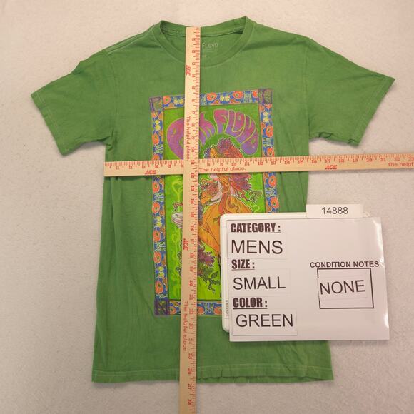 Pink Floyd Band Graphic Crew Neck T Shirt Adult Mens Size Small S Green - Picture 5 of 9